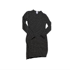 Black and white striped dress